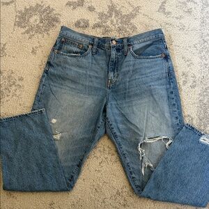J. Crew Blue Distressed Boyfriend Jeans